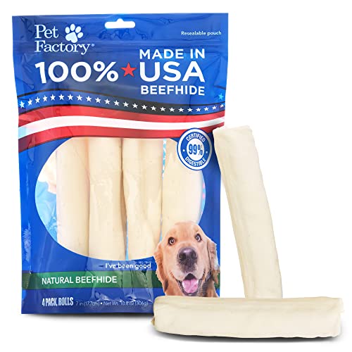 Pet-Factory-100-Made-in-USA-Beefhide-7-Rolls-Dog-Chew-Treats-Natural-Flavor-4-Count1-Pack Pet Factory 100 Made in USA Beefhide 7 Rolls Dog Chew Treats Natural Flavor 4 Count1 Pack