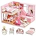 Kit di Case delle Bambole in Miniatura Fai-da-Te con mobili Kit di Miniature delle Case delle Bambole Fatte a Mano più Polvere e luci a LED, Idea Camera Creativa in Scala 1: 24 (Loft Cottage)