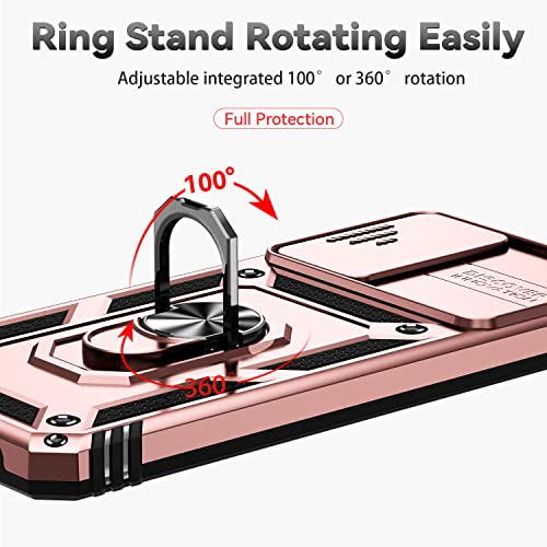 Mldwh For Moto G 5G 2022 Case With Screen Protector [2 Pack], Military Grade Drop Proof With 360° Ring Stable Holder Kickstand Cover | Rugged Shockproof Case For Motorola Moto G 5G 2022 (Rose Gold) #TOP5