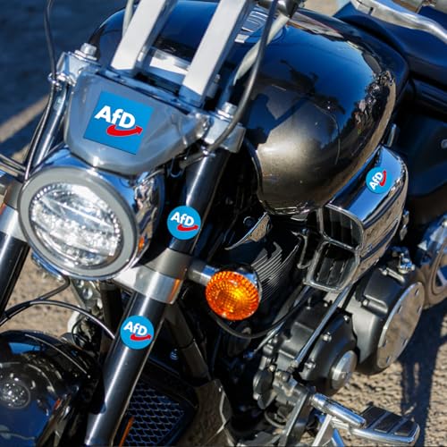100 Stück AFD Logo Aufkleber, AFD Logo Sticker 4.5cm Rund und 7.5cm Quadrat, AFD Politik Sticker, Afd Fanartikel, Hohe Qualität, für Auto Fenster Kfz Motorrad Laptop