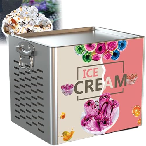 Nicvrea Máquina para Hacer Helados Fritos Bandeja para Helados Fritos de 30x24cm Plancha para Helados Enrollados de Acero Inoxidable para Hacer Helados, Yogur Helado