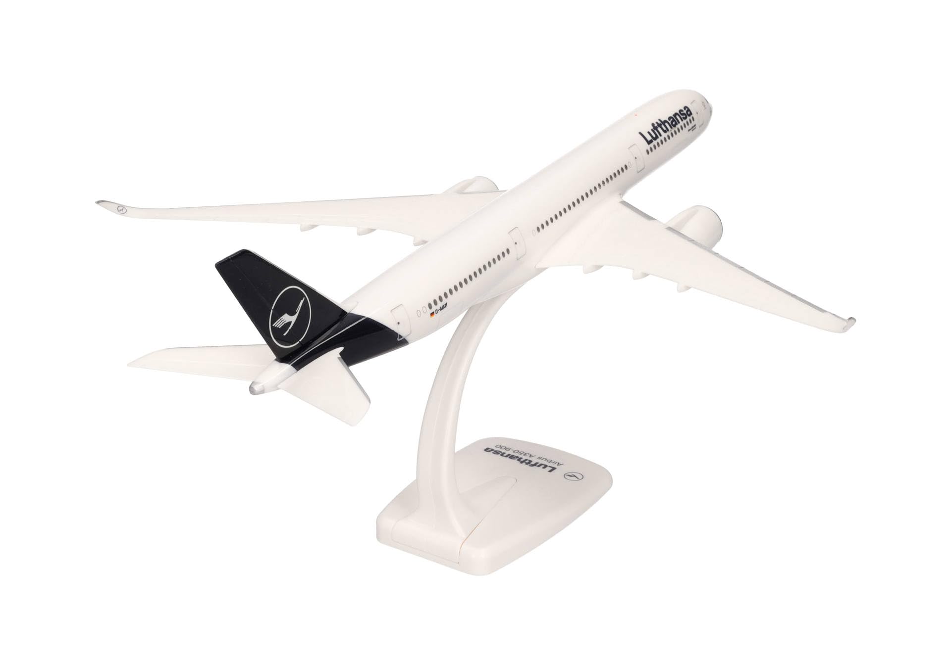 herpa 612258 – Airbus A350-900, Lufthansa Passagierflugzeug, Wings, Modell Flugzeug mit Standfuß, Flieger, Modellbau, Miniaturmodelle, Sammlerstück, Kunststoff - Maßstab 1:200