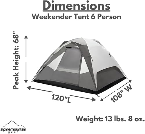 Miniatura 3 de Tienda de campaña familiar Weekender para 346 personas, configuración rápida, tienda de campaña para acampar y mochilero por Caddis Sports, Inc.