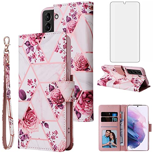 Protection Samsung S22 Plus Asuwish premium en verre trempé et étui portefeuille chic