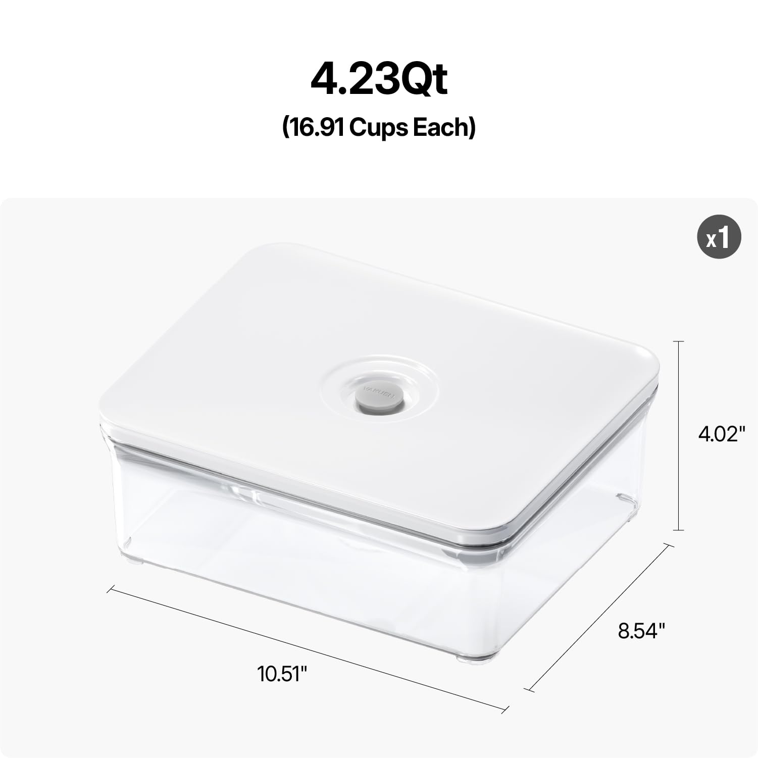 Amazon｜VAKUEN プレミアム真空保存容器 4.0L 1個,BPAフリー, 通常の