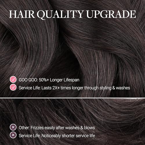 Image of GOO GOO Clip in Hair Extensions Real Human Hair Back Fill Extension 2Pcs