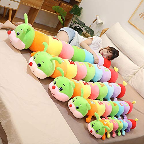 AOQI Multicolor Caterpillar Stuffed Animal Big Hugging Pillow Cute Plush Soft Pillow Doll,Giant Plush Toy,Gifts for Girl Boy Babies Birthday (51.8inch/130cm) by AOQI - Image 4