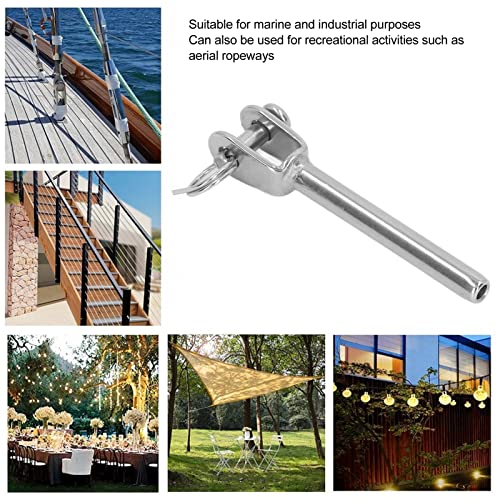 10 Pcs 3mm Turnbuckle Stainless Steel Turnbuckle Jaw Swage End Fitting Marine Turnbuckle Jaw Durable for Wire Rope Cable miniatura 5