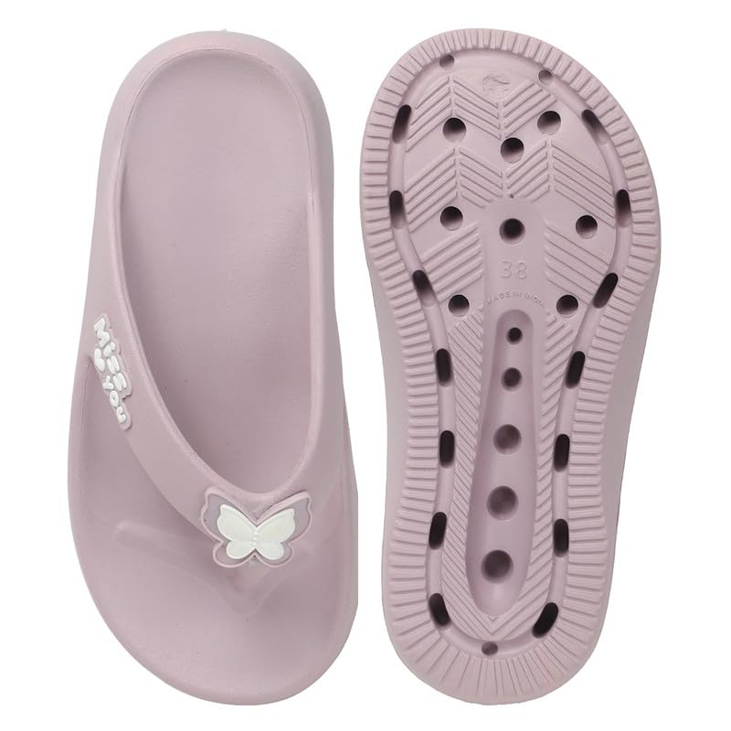 Image of Sukun BTRFLY Women's Soft Anti-Skid Flip-Flops Stylish Comfortable Waterproof Slip-On Slippers for Daily Use