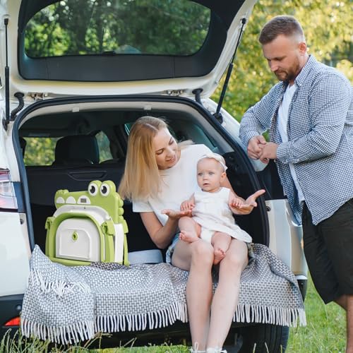 Image of Collapsible Baby Bathtub for Newborn, Foldable Baby Bath Tub with Thermometer & Soft Floating Cushion & Drain Hole, Portable Travel Infant Bath Tubs for Newborns to Toddler 0-36 Months Girl, Green