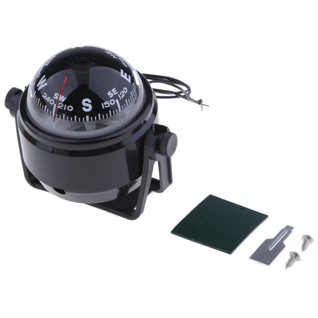 Brújula de navegación electrónica para interior de coche, camión, barco, 12 V, luminosa