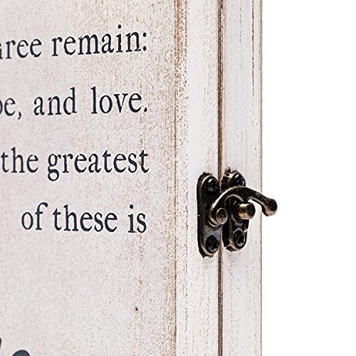 Double Picture Frame-Fold Hinged Rustic Wood Photo Frame 4X6 With Vintage Metal Buckle Wooden Memorial Box Gift. Magnetic Frame Design For Photo Or Message Card White Farm Themed Family Picture Frame #TOP4