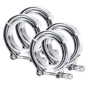 EVIL ENERGY 4PCS V Band Clamp with Flange Male Female 304 Stainless Steel (2.5″)