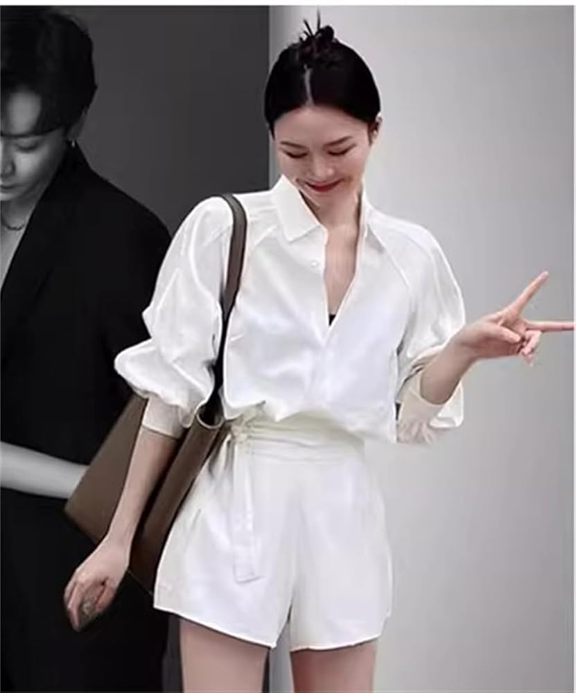 MALBON ホワイトショートスリーブシャツとショートパンツセット ポプリンボクシーショートスリーブシャツ | トミー ヒルフィガー