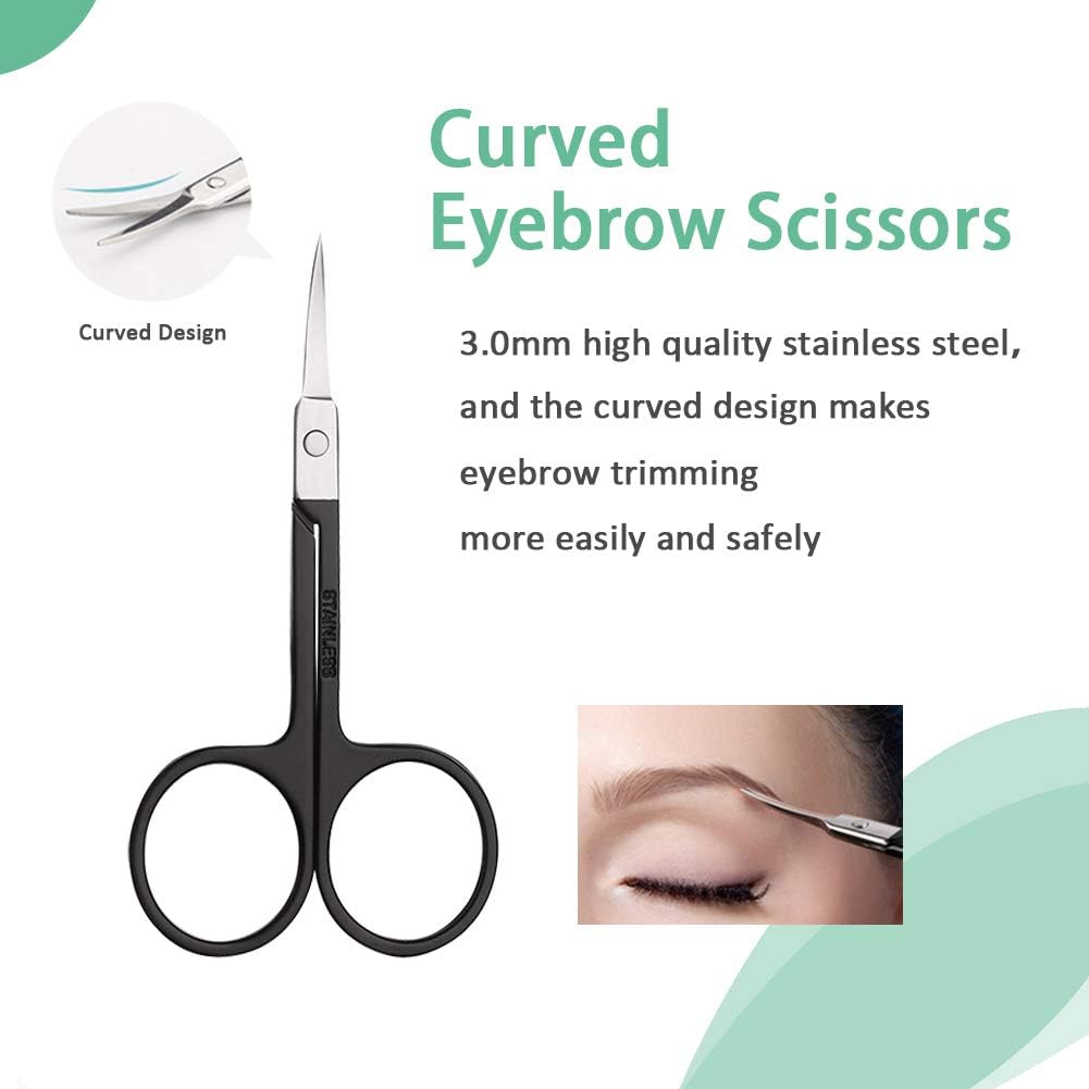 Eyebrow Kit, BOYI 6 in 1 Tweezers for Eyebrows, All-in-one Eyebrow Grooming Set Dermaplaning Tool Eyebrow Razor Brush Scissors Brown Eyebrow Pencil with Leather Pouch (C-White) : Beauty & Personal Care