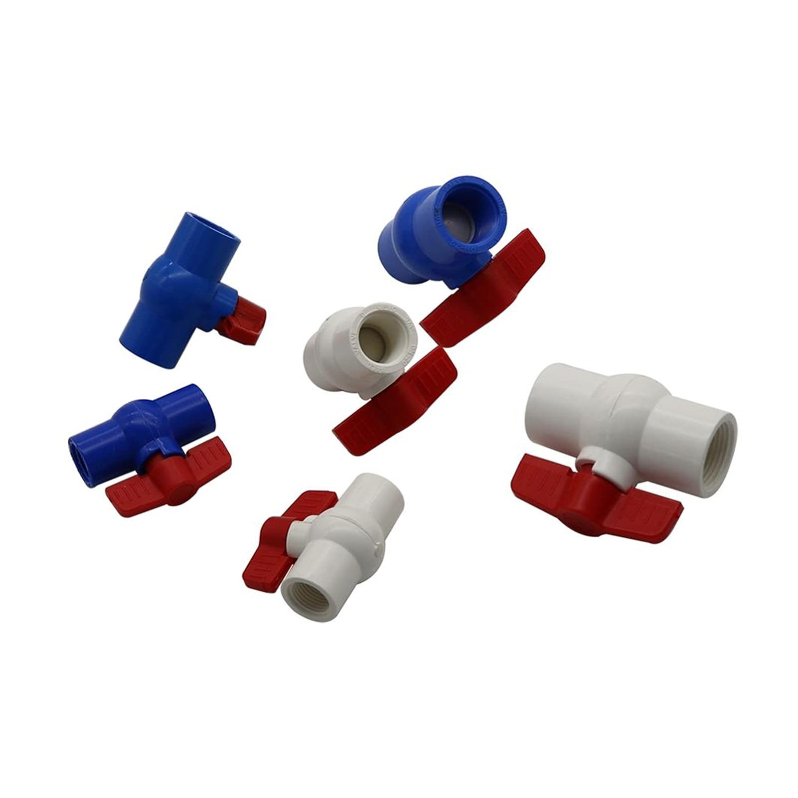 Utility Hose Butt Hose Connector Adapter 2 Pcs 1/2" 3/4" 1" Female Thread Pvc Ball Valve Garden Irrigation Aquarium Water Pipe Water Stop Connector/Blue/1.5 Inch