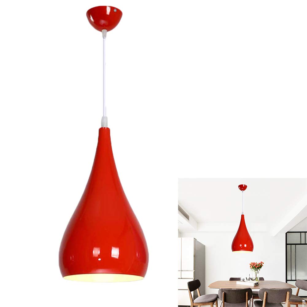 ChaoZan Pendant Light E27 Base Metal Hanging Lighting red Lampshade Ceiling Light Aluminum Retro Creative for Restaurant Dining Room Living Room Bedroom Kitchen Hallway Corridor Hotel Cafe bar