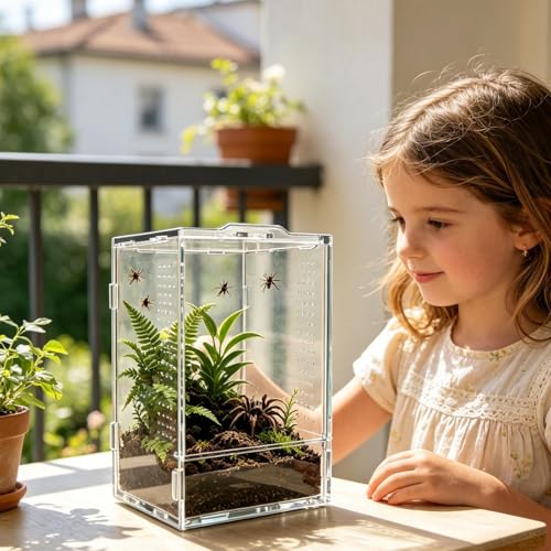 Terrarium pour sauteurs avec aération optimale pour boîte d'alimentation sûre