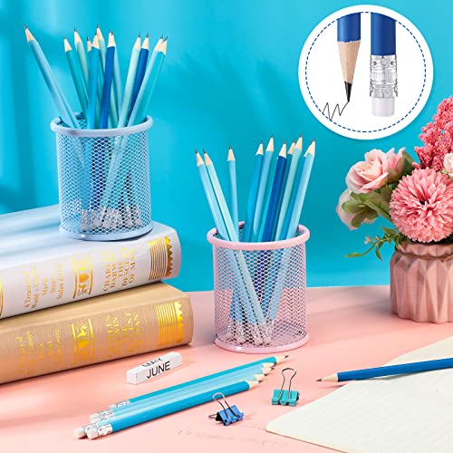 CHENGU 24 lápices azules para niños con borrador miniatura 7