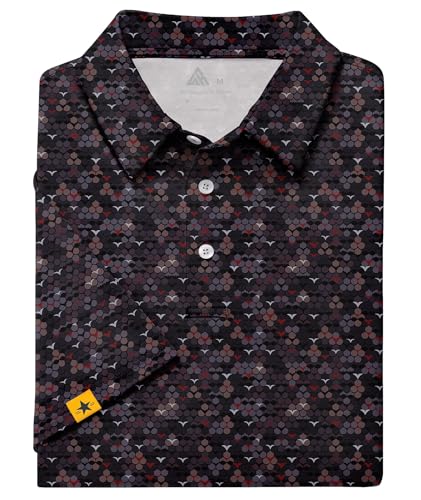 Image of ZITY Mens Golf Polo Shirts Short Sleeve UPF 50+ Performance Moisture Wicking Print Pattern Casual Collared Golf Shirt for Men