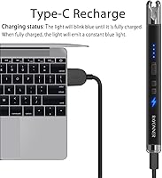 Vista 4 de RAYONNER Encendedor eléctrico para velas, encendedor recargable USB ARC (2 unidades, negro y oro rosa)