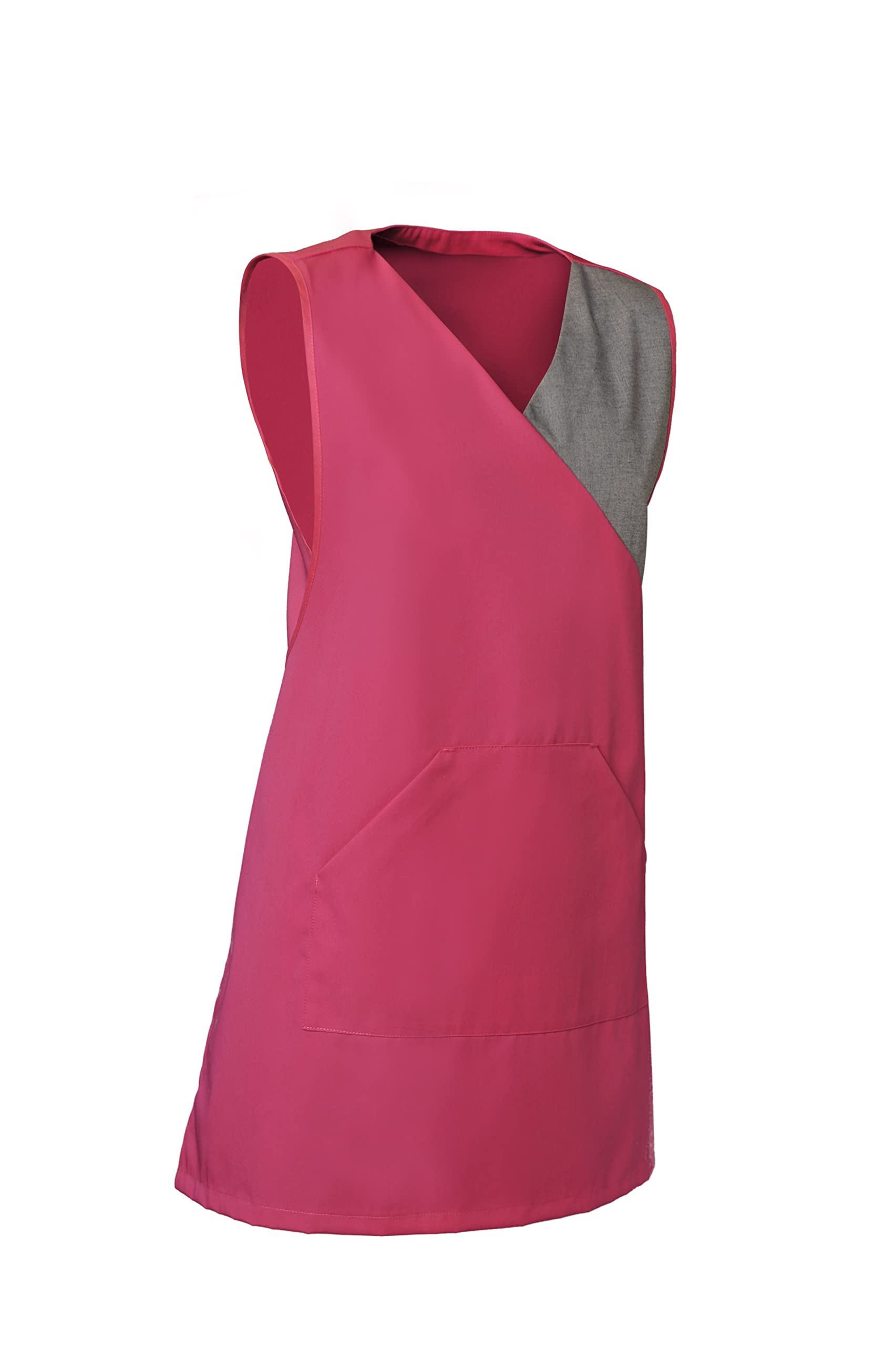 SNV chasuble femme ménage entretien sans manches réglable polycoton 195 g poche kangourou tenue de travail professionnelle blanc