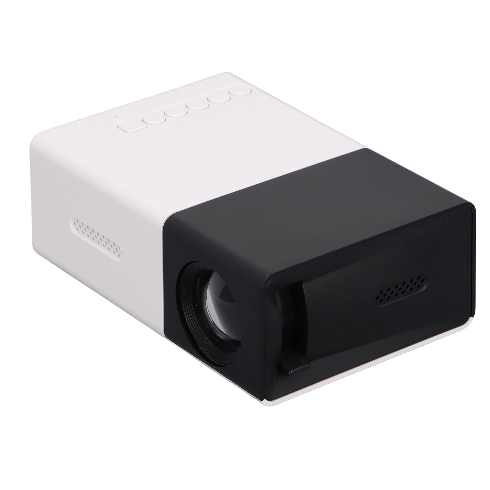 Mini Proiettore 1080P, Mini Proiettore Portatile Tascabile, Videoproiettore LED HD 1080P con USB AV, per Regali, Cartoni Animati, Film, TV, Campeggio (Spina europea)