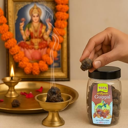 Image of TOTA Pure Afghani Guggal, 50g | Natural Guggul - No Artificial Fragrance | 100% Natural Resin Gugal /Guggul, For Puja Havan Dhoop Dhuni Meditation, Air Purification & Ayurvedic Healing