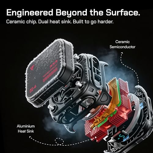 Image of Vero Forza Arctic Pro V4 Wireless Mobile Cooler | 2000mAh Detachable Battery | Wired & Wireless Cooling | Cools to -13C | AI + 3 Gear Modes | LED Display | BGMI PUBG CODM Freefire | iPhone & Android.