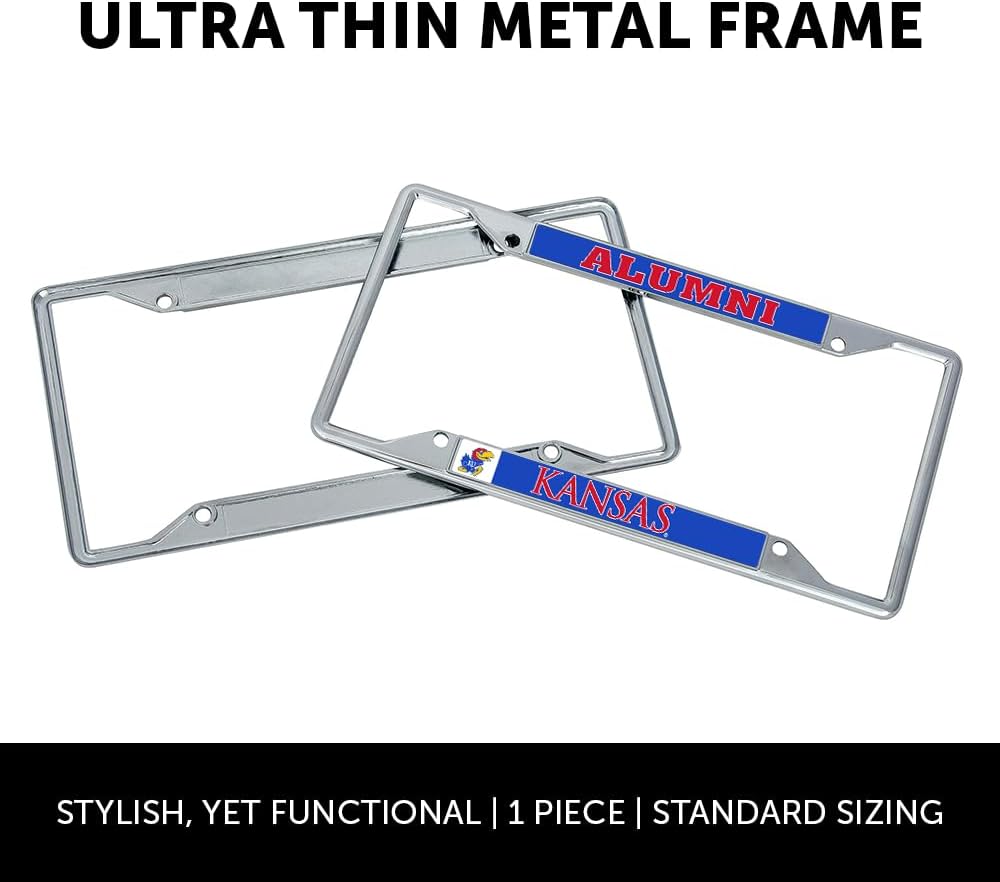 Desert Cactus University of Kansas Car Accessories Jayhawks Metal License Plate Frame and Tag Holder for Front or Rear of Car (Alumni)