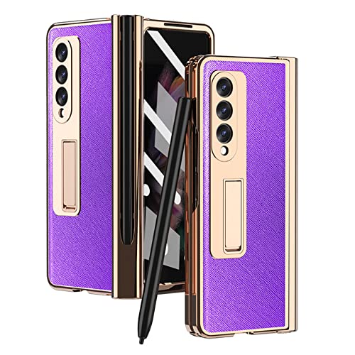 Protection charnière Samsung Z Fold 3 et 4, étui luxe Croix Violet