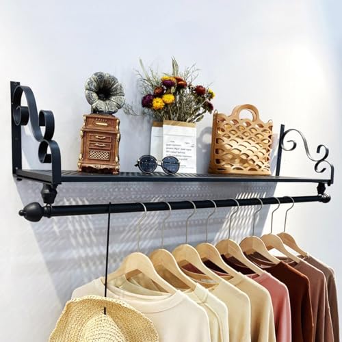 Perchero rústico vintage con estante: Perchero