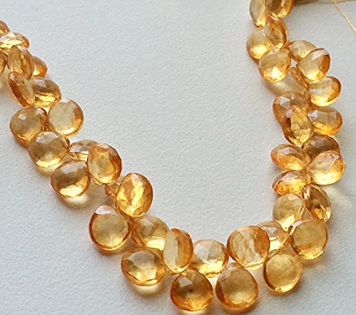 Perles de quartz cristal naturel en fil de 8 pouces briolette cœur facetté 10mm
