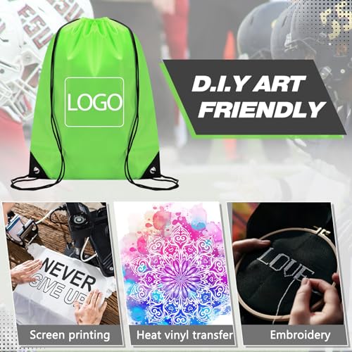Image of Shappy Drawstring Backpack Bulk Sports Gym Cinch Bag Polyester String Bag for Men Women(10 Colors,50 Pcs)