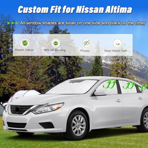 Image of KMF Windshield Sun Shade Replacement for Nissan Altima Accessories 2013-2018, Side Window Sun Shade Cover Sun Visor Shield Cover,Rear Window Sunshades for Camping /Baby UV Block and Privacy Protect
