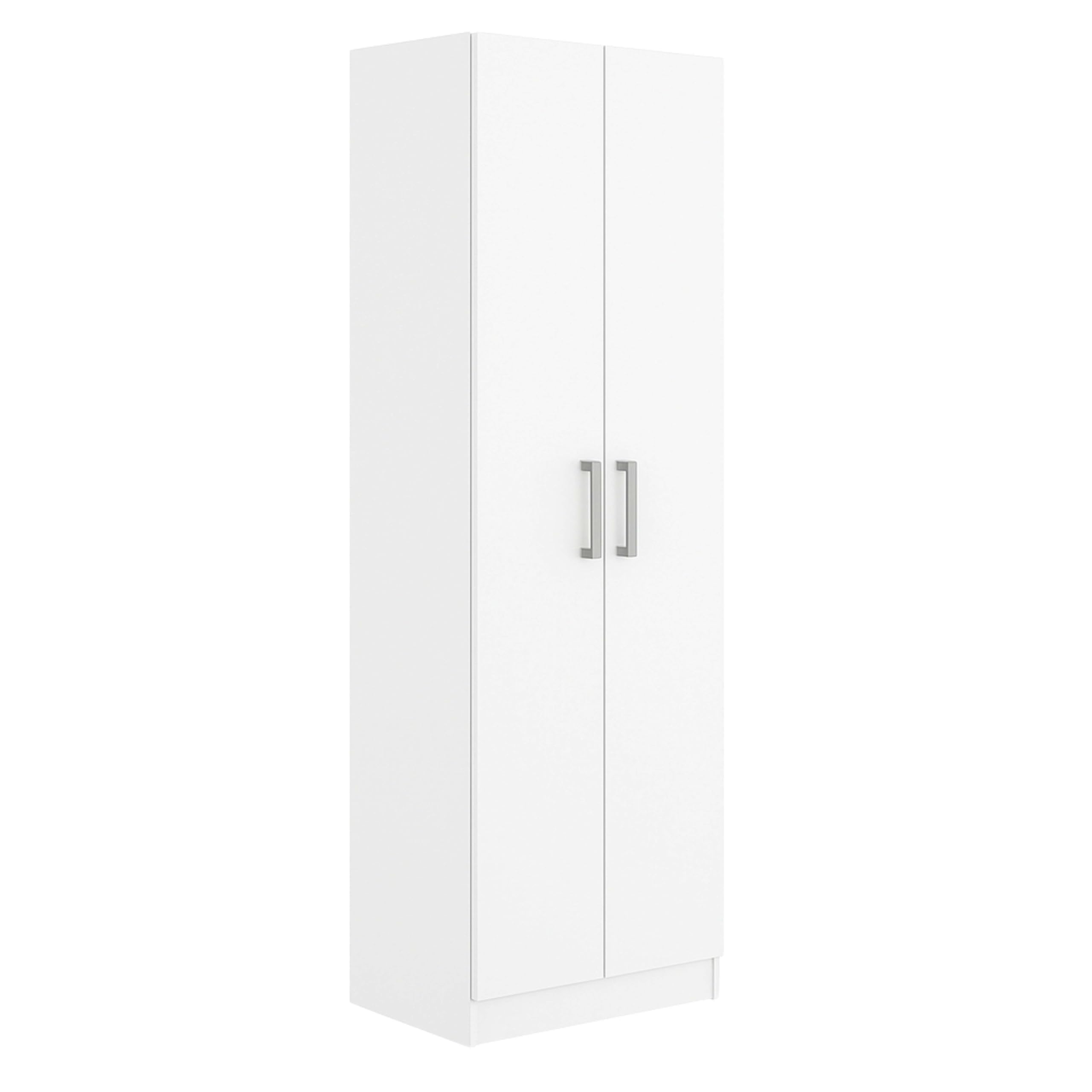 Miroytengo Armario Auxiliar Multiusos Alto con 2 Puertas Abatibles y 4 Espacios Interiores en Color Blanco Mate 61x170 cm