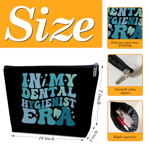 Dental Assistant Gifts Makeup Bag, In My Dental Hygienist Era Cosmetic Bag for Purse, Hygienist Graduation Gifts for Women Coworkers Graduate, Student Must Haves Organizer Pouch2