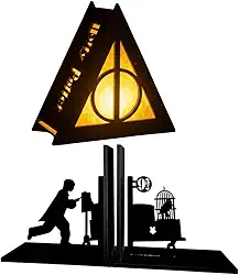 Geek Aparador de Livros Plataforma Luminária Insígnia Inspirado em Harry o Mago do Castelo Aparador de Livros Kit Aparador de Livros e Luminária Insígnia