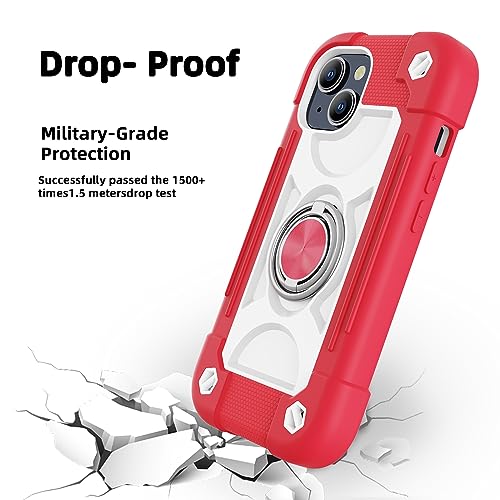 Image of MARKILL Compatible with iPhone Case with Ring Stand, Military Grade Drop Protection Full Body Rugged Heavy Duty Protective Durable Cover iPhone. (Hot Pink, iPhone 15 6.1 inch)