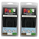 Pawz Water-Proof Dog Boot, Black, Medium (2 Pack)