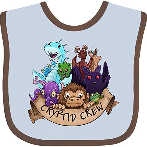 inktastic Cryptid Crew Baby Bib Blue and Chocolate 4221c