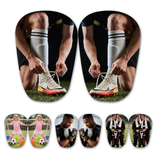 Personalized Shin Guards Soccer Custom Shin Guards with Photo Design Your Own Football Protective Shin Pad for Adult Soccer Player (Color06, Small)