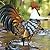 Kircust Garden Rooster Statues & Sculpture, Metal Chicken Animal Yard Art Lawn Ornament Figurines Artwork for Outdoor, Patio,Backyard and Home Kitchen Decoration