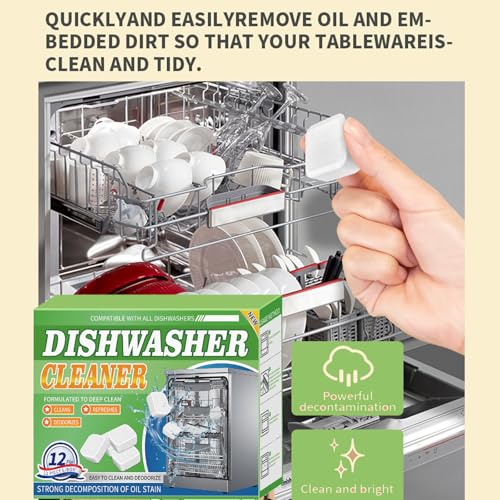 Dishwasher Tablets - Dishwasher Cleaner & Deodorizer Tablets- 24 Pack Deep Cleaning for Machines. Powerful Limescale, Grime & Calcium Remover. Natural, Septic-Safe & Odor Eliminating - Image 8