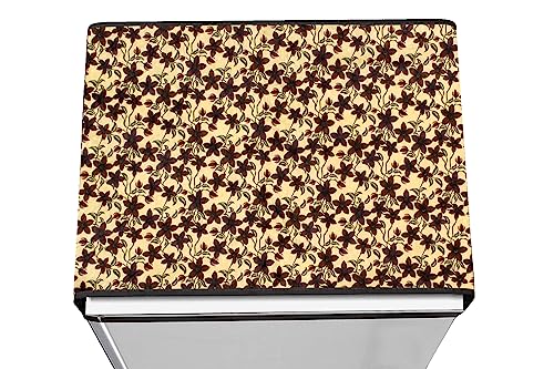 Image of Stylista Refridgerator top Cover Suitable for Samsung RR24C2823S8 /NL, 223 Liter Fridge, Dimension (WXD) 65x111 CM, Sprig Pattern Yellow