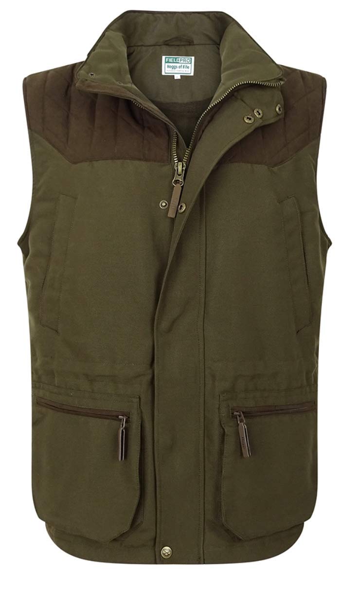 Hoggs Of Fife Men's Green Kincraig Field Waistcoat Olive Medium Medium