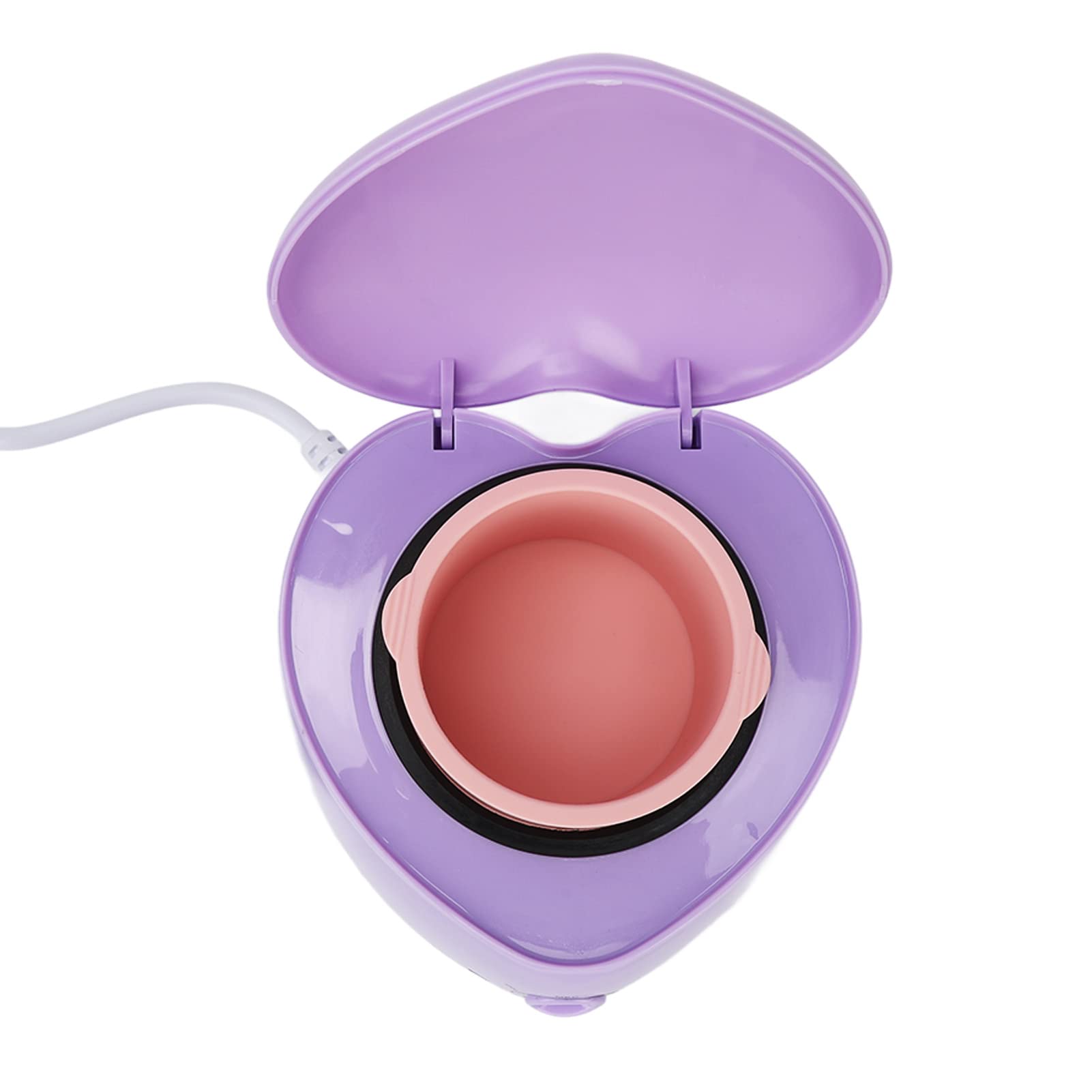 Chauffe Cire Epilation, Chauffe-Cire Électrique pour Épilation, Mini Chauffe-Cire en Forme de Cœur pour Perles de Cire Dures Machine de Réchauffeur de Cire pour Maison et Salon (Violet)