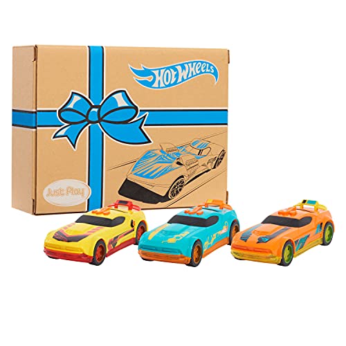 Hot Wheels Glow Riders 3-Pack Set, Red Teal and Yellow Toy Cars with Lights and Sounds, Kids Toys for Ages 6 Up by Just Play