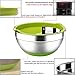 REGILLER Stainless Steel Mixing Bowls with Airtight Lids, 5 Piece Colorful Silicone Flat Base Nesting Metal Bowls, Measurement Lines for Cooking Supplies