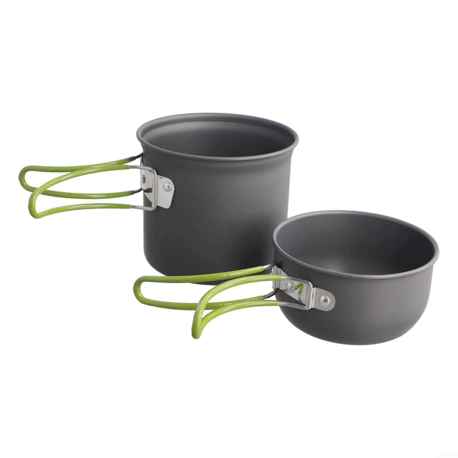 Batterie de cuisine de camping portable antiadhésive en aluminium anodisé dur poignée pliable légère pour randonnée, pique-nique